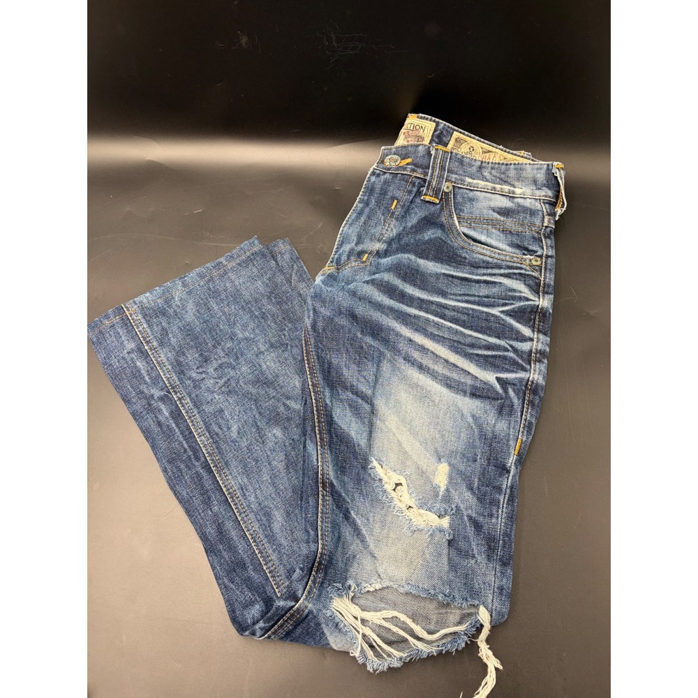 Affliction Jake Distressed Bootcut Jeans Mens 31 Medium Wash Denim 110BC145